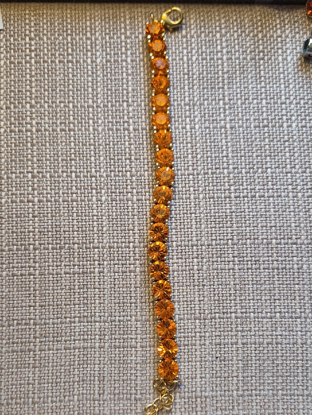 Park Lane Orange Crystal Tennis Bracelet